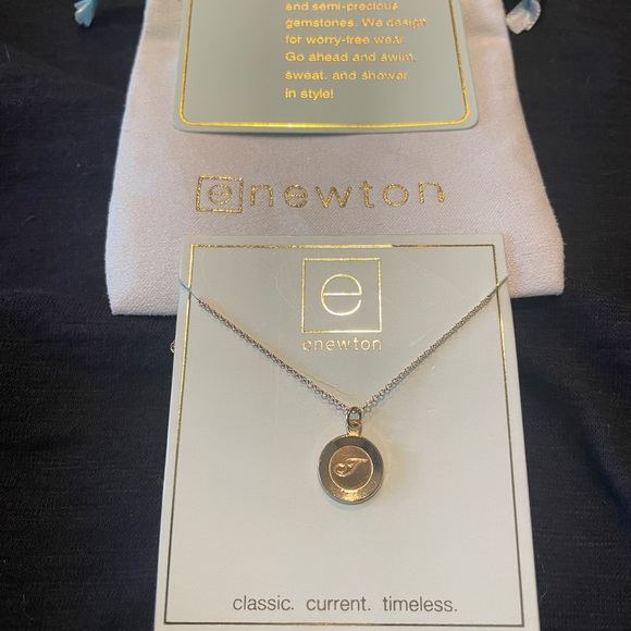 Initial cursive T Gold Necklace - enewton NWT - Picture 1 of 4